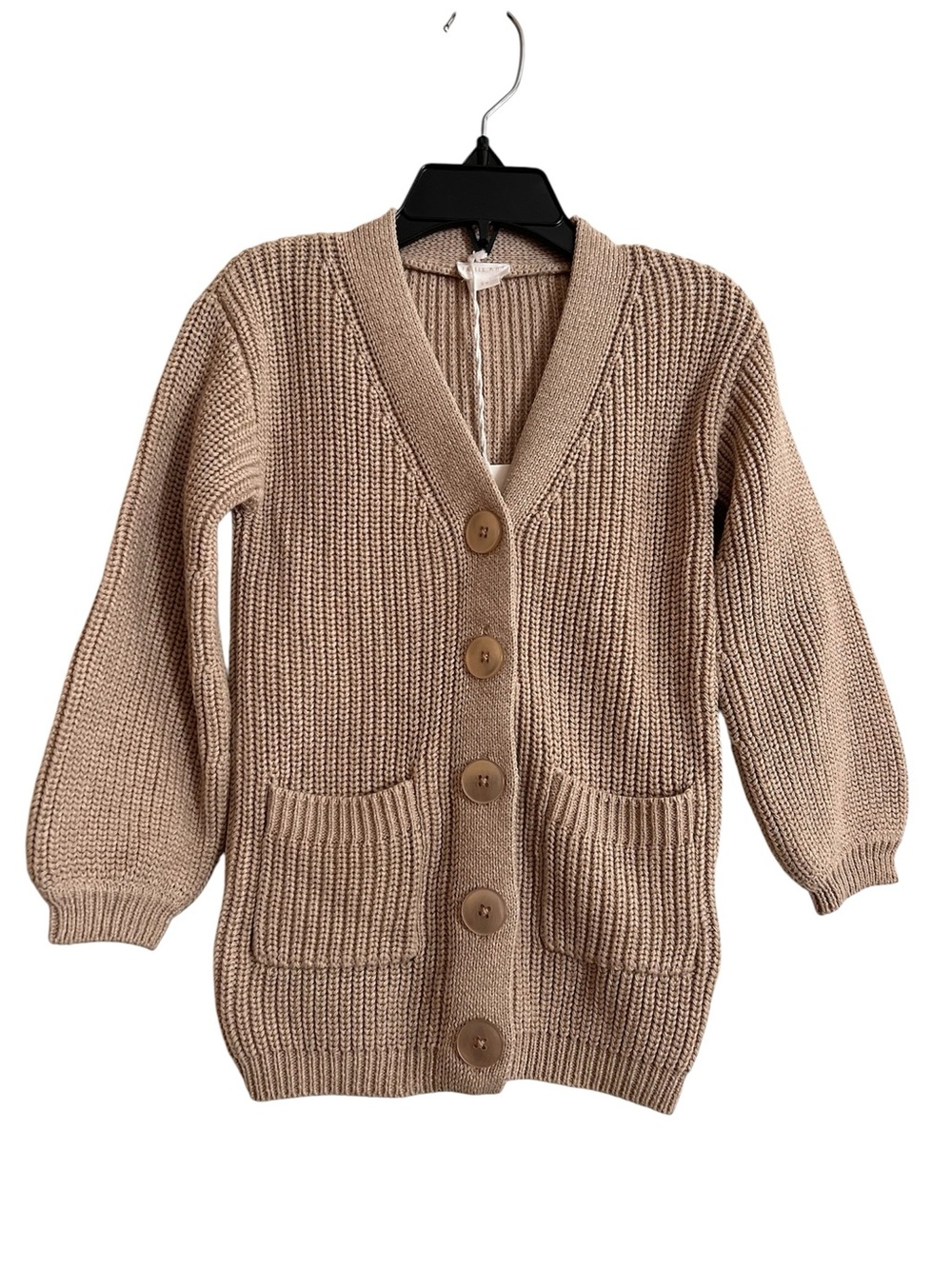Jamie Kay Taupe Waffle Knit Button-Front Cardigan